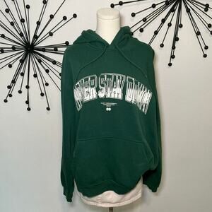H&M green Never Stay Down graphic hoodie size XL